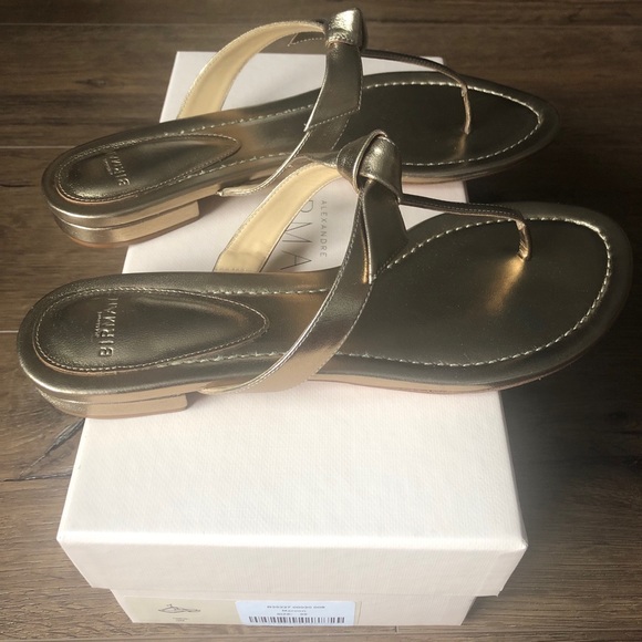 ALEXANDRE BIRMAN-AUTHENTIC NWTGold Leather Sandals - Picture 4 of 12